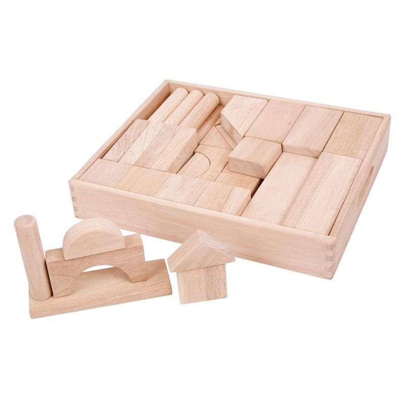 Bigjigs Toys Velké dřevěné kostky přírodní