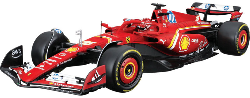 Bburago Ferrari SF-24 (2024) 1:24 Kit #16 Leclerc (s podstavcem)