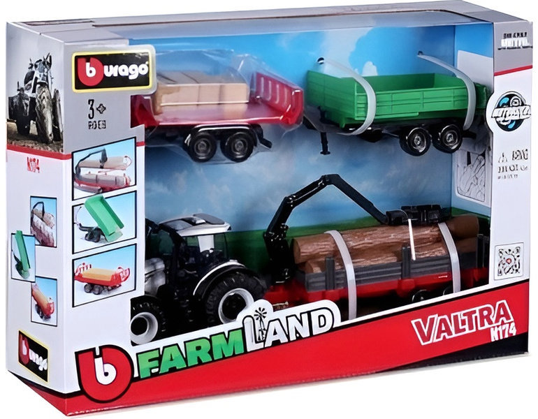 Bburago Valtra N174 s doplňky (dárkové balení)