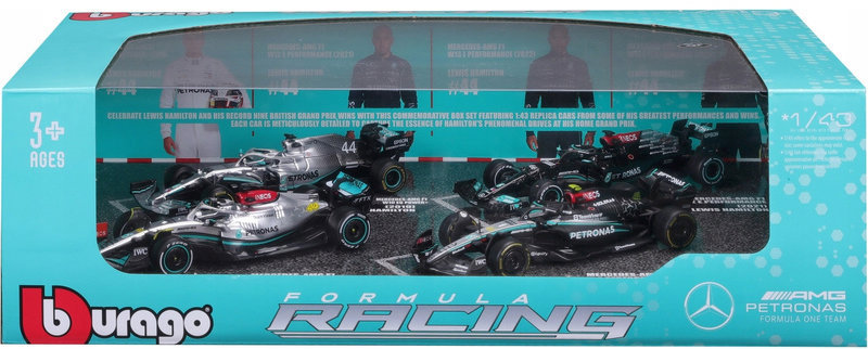 Bburago Mercedes-AMG F1 1:43 (dárkový set 4 ks)