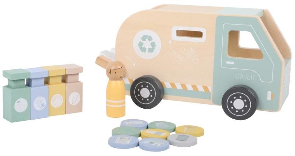 eliNeli Dřevěné popelářské auto pro děti