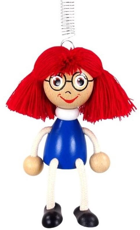 KROKIDO Mánička - ručně malovaná dřevěná figurka na pružině