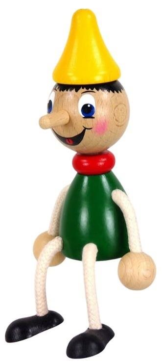 KROKIDO Kluk s dlouhým nosem - ručně malovaná dřevěná figurka
