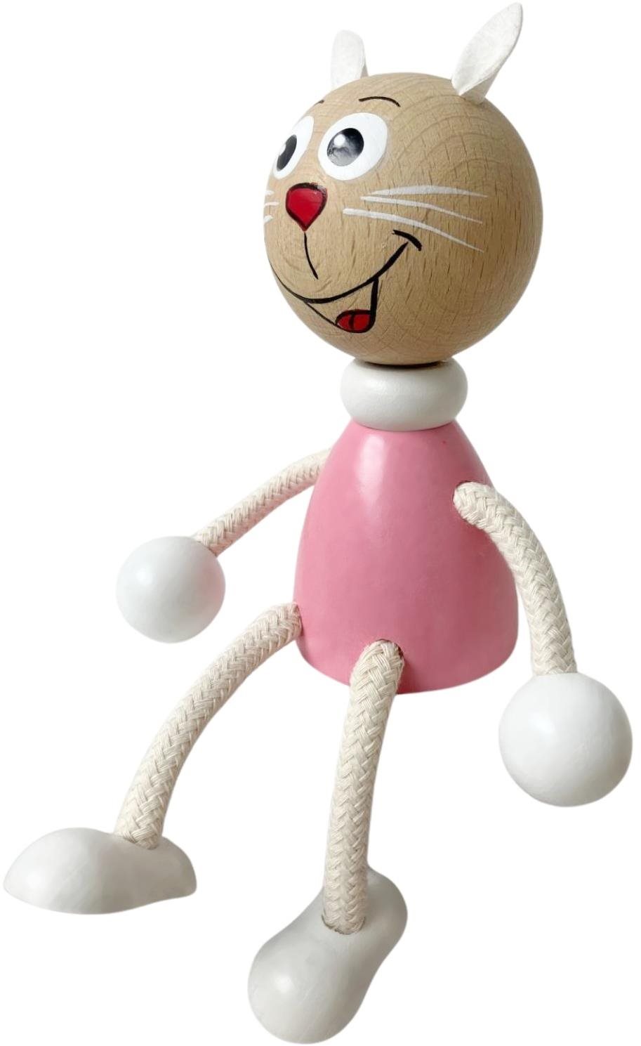 Krokido Růžové koťátko - dřevěná ručně malovaná figurka