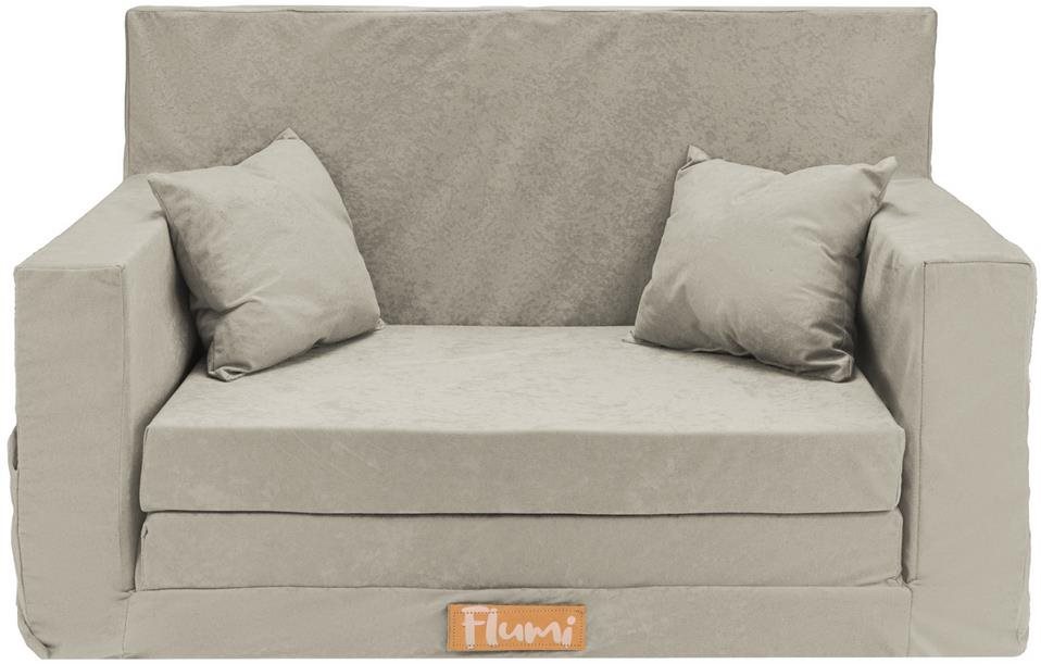 Flumi Dětská rozkládací pohovka světle šedá