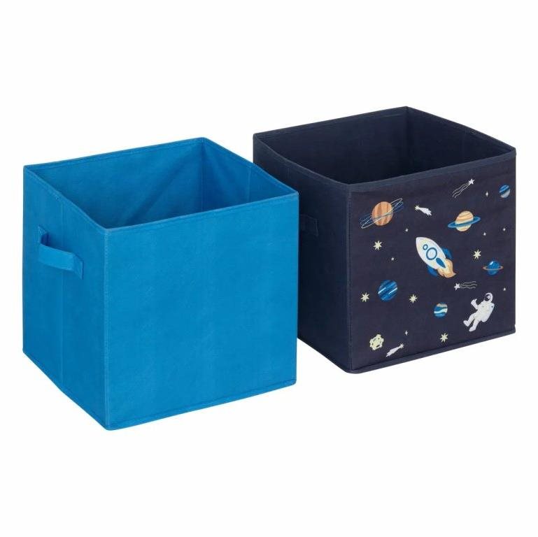 Atmosphera for Kids Set boxů na hračky vesmír modrý 2 ks