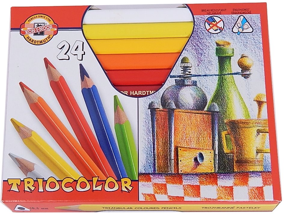 Koh-i-noor TRIOCOLOR JUMBO 3154/24 - trojhranné pastelky - 24 ks