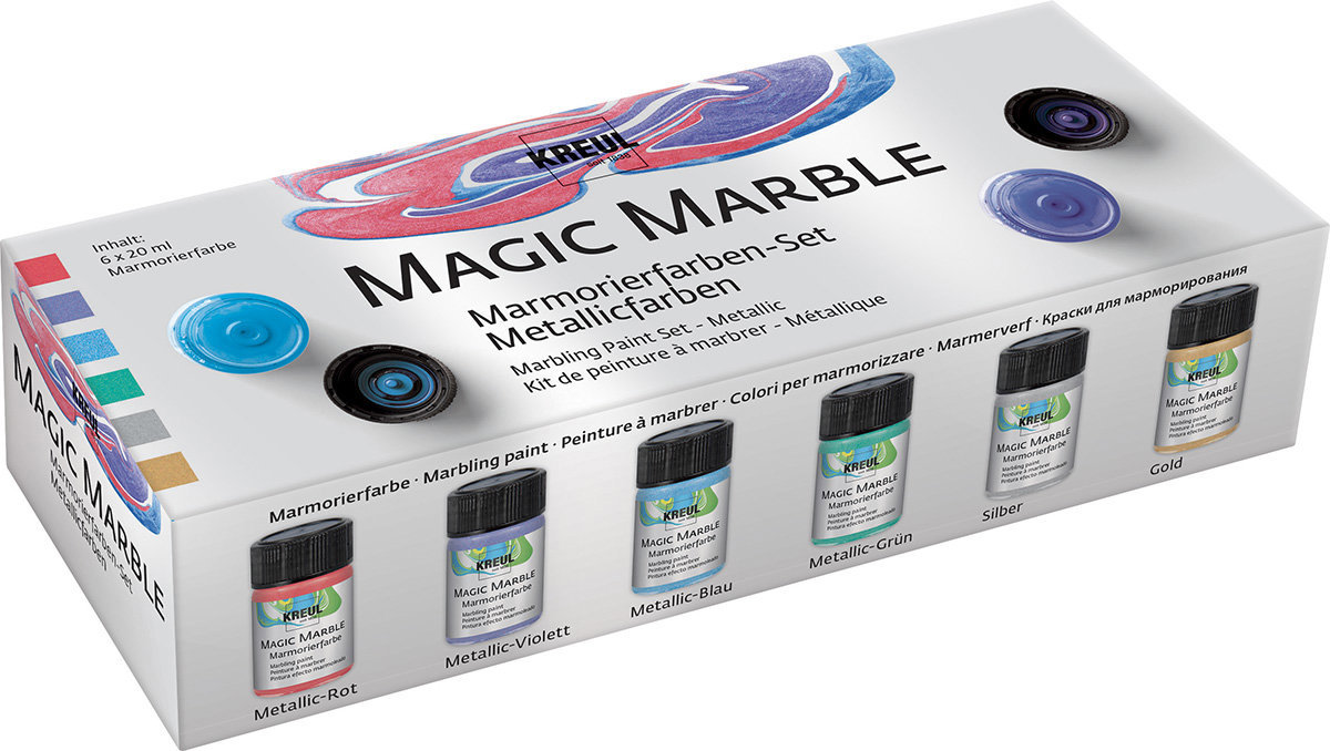 KREUL Magic Marble sada mramorovacích barev, metalické, 6 x 20 ml