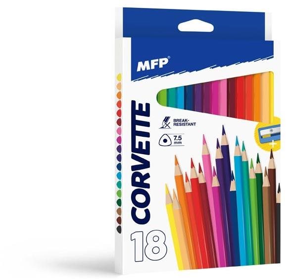 Pastelky MFP 18 ks triangular s ořezávátkem