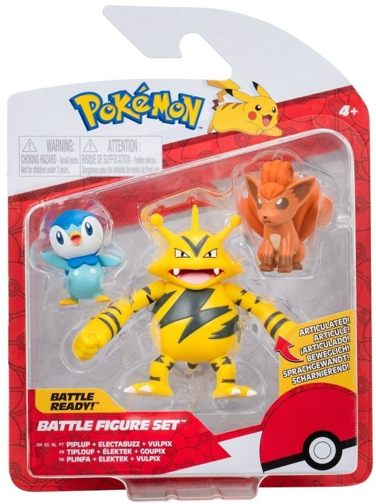 Pokemon 3-piece figure pack - Piplup, Vulpix, Electabuzz