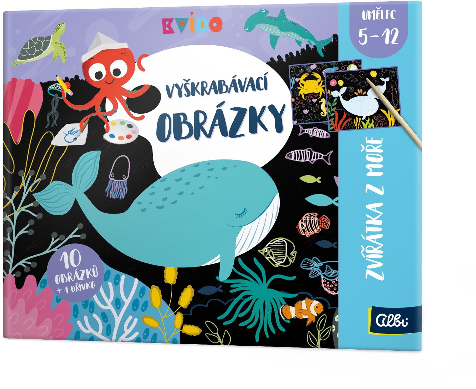 Kvído - Vyškrabávací obrázky - zvířátka z moře