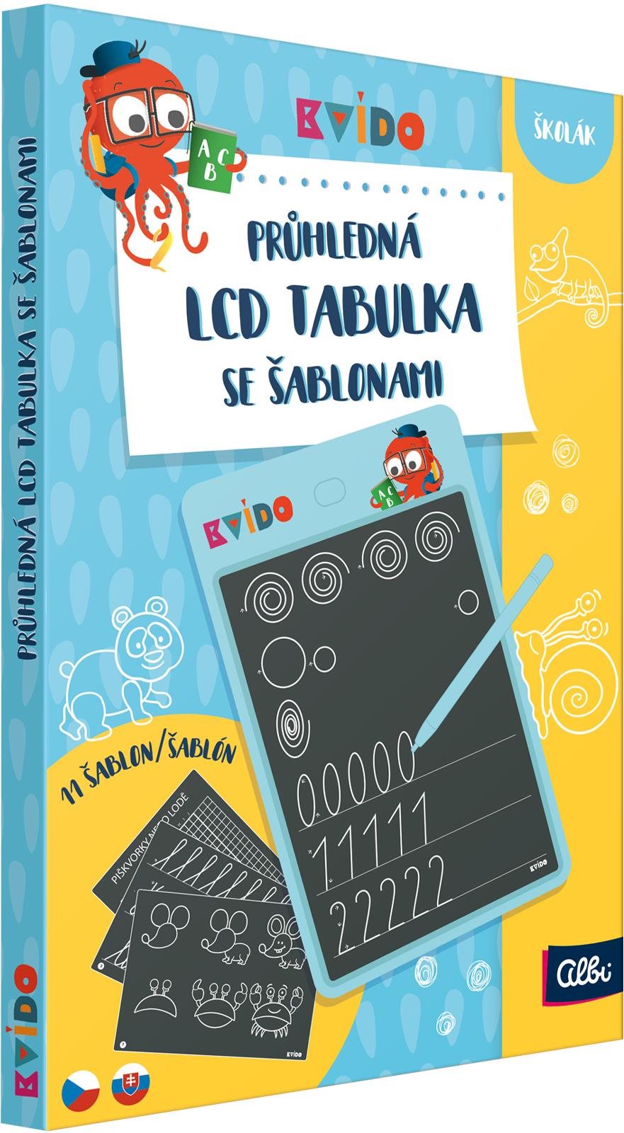 Kvído - Průhledná LCD tabulka se šablonami CZ +SK