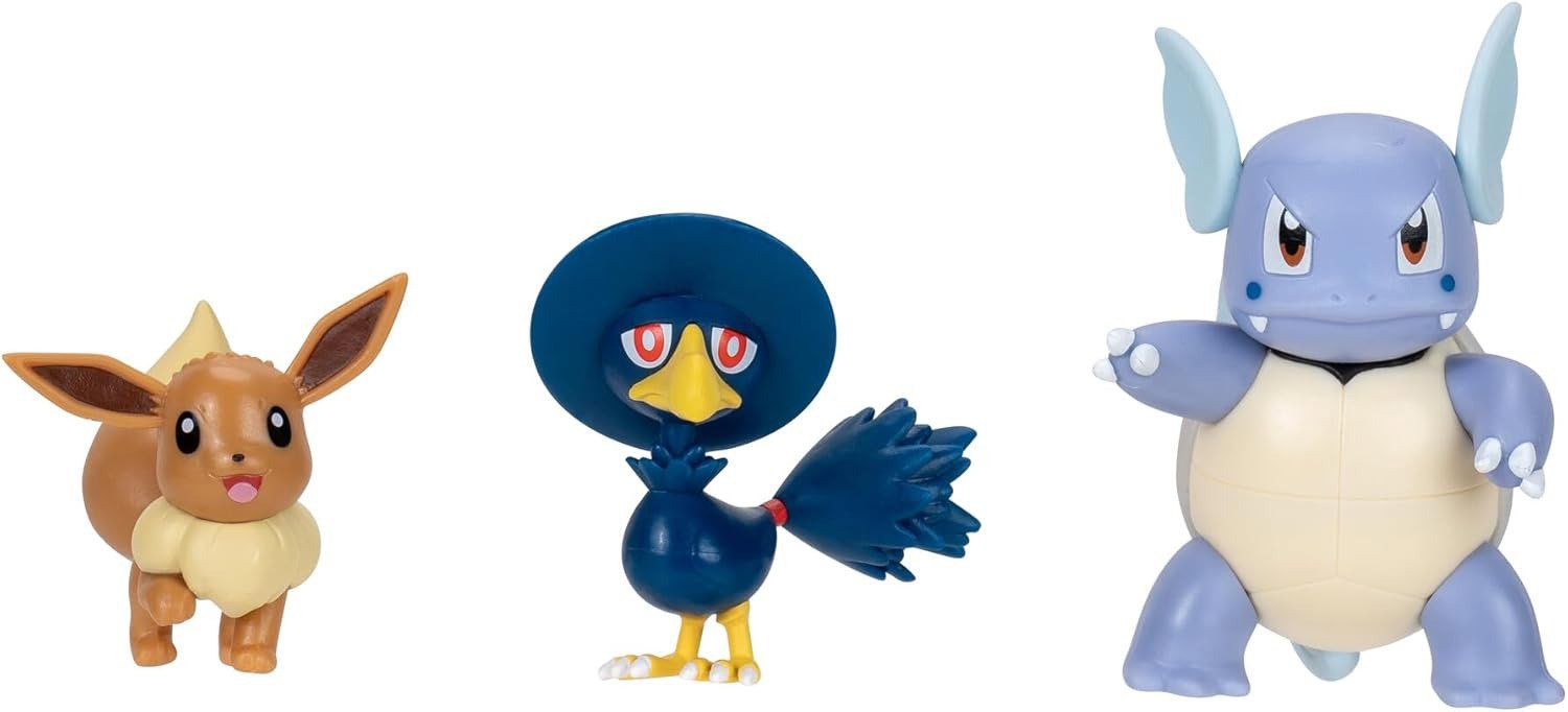 Pokémon figurky - Eevee, Murkrow, Wartortle