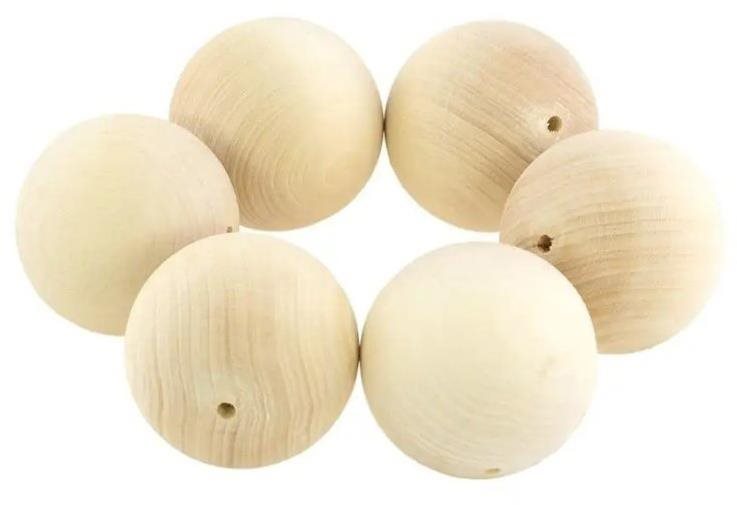 Ulanik Dřevěné korálky 45 mm 6 ks