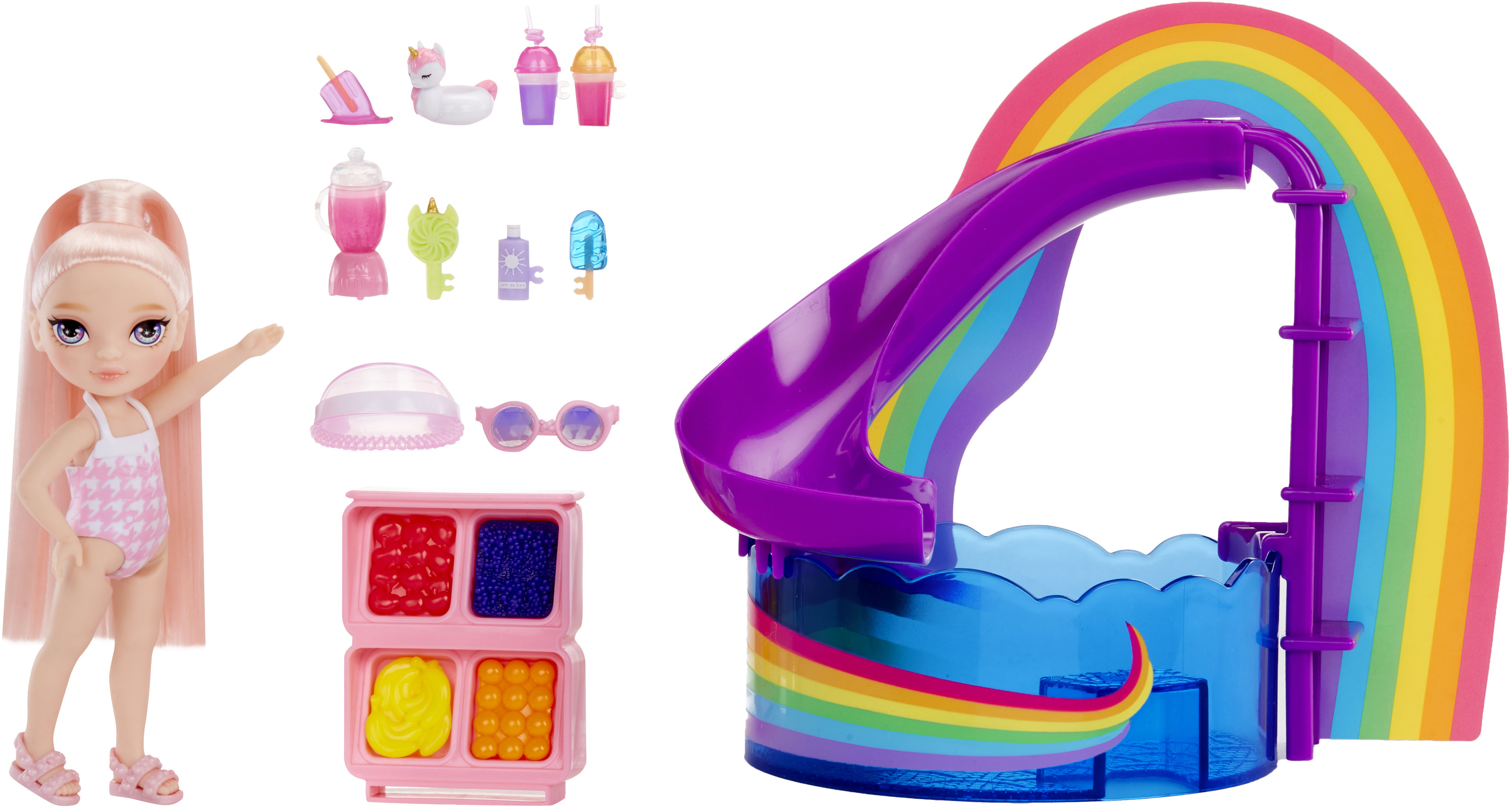Rainbow High Sada s malou sestřičkou - Bazén