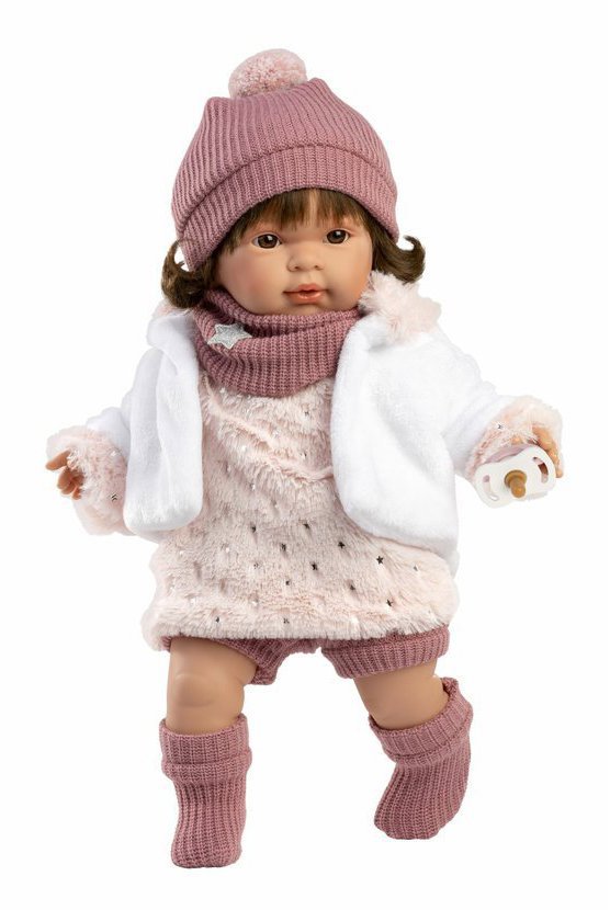 Llorens 42162 Carla - realistická panenka se zvuky a měkkým látkovým tělem - 42 cm