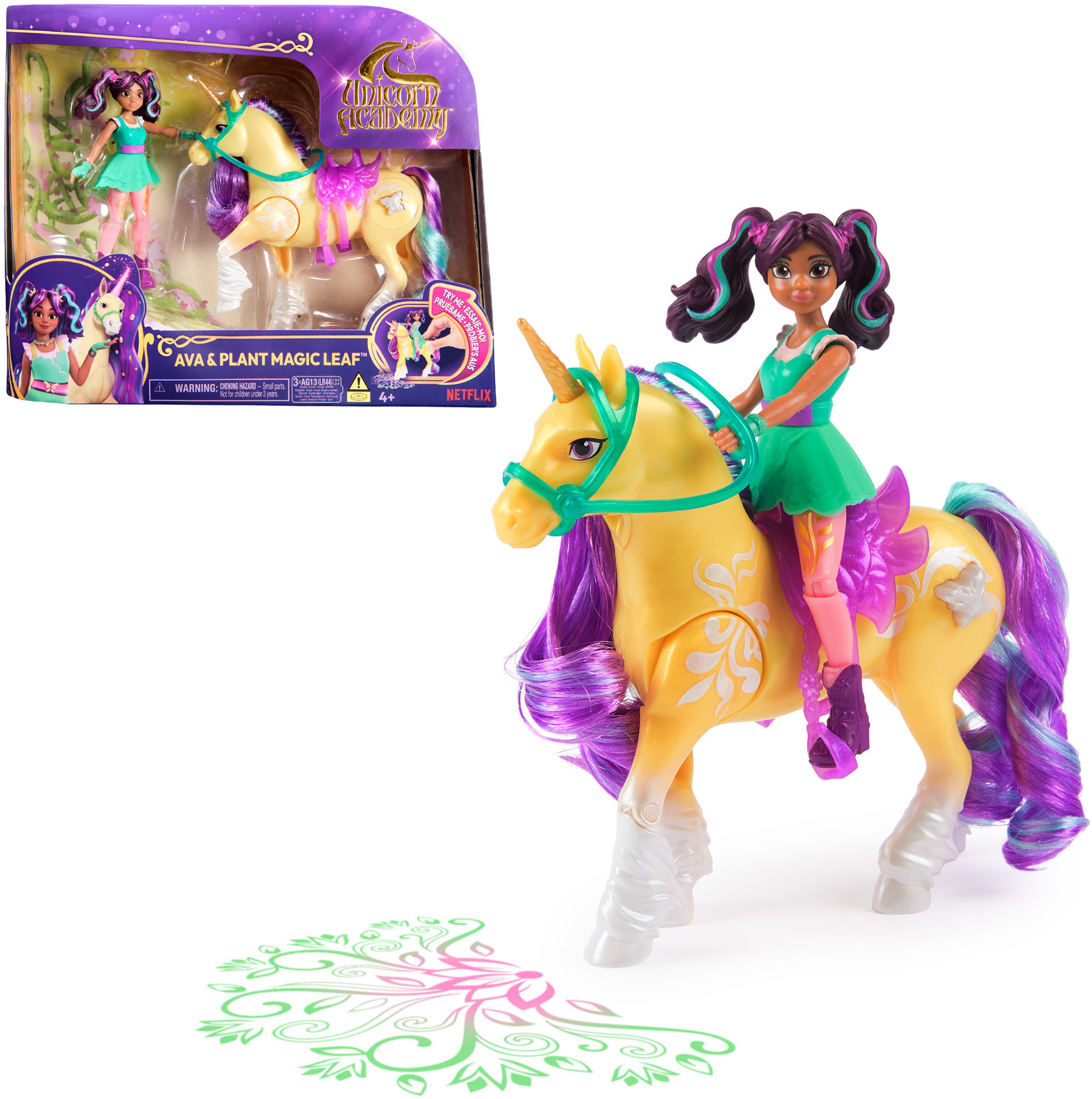 Unicorn Academy Ava a jednorožec Leaf svítící obrázek