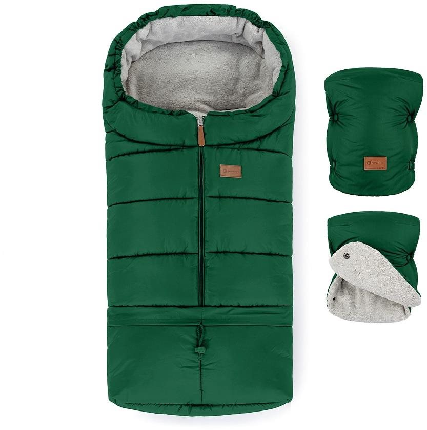 Petite&Mars Set zimní fusak Jibot 3v1 + rukavice na kočárek Jasie Juicy Green