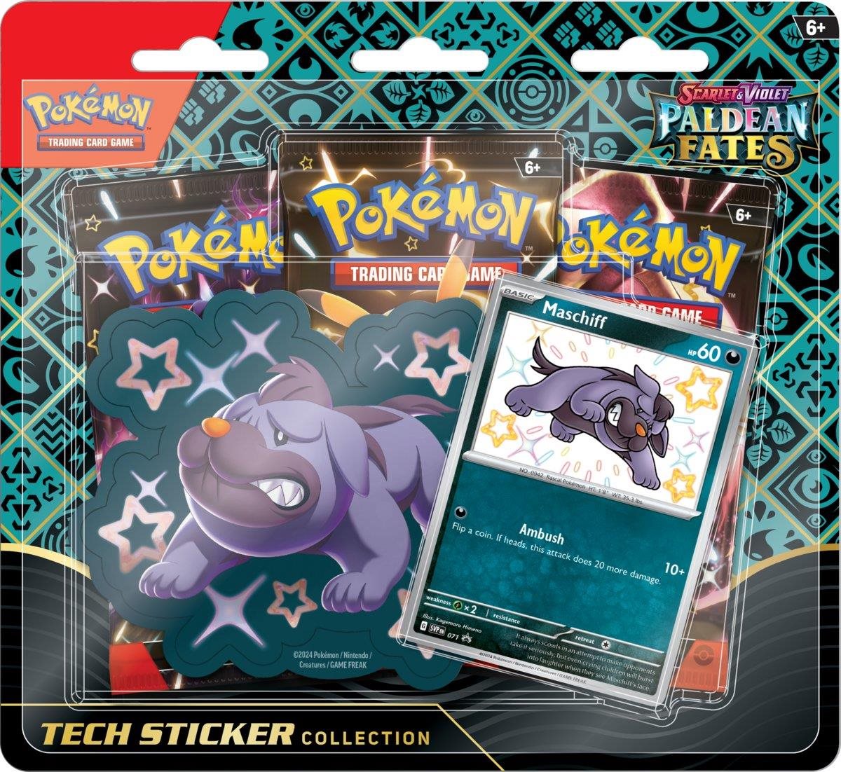 Pokémon TCG: SV4.5 Paldean Fates - Tech Sticker Collection - Maschiff