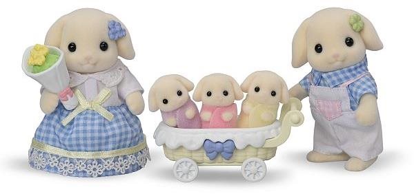 Sylvanian Families Rodina Flora králíci s trojčaty