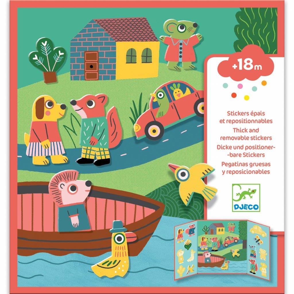 Djeco Přemístitelné samolepky pro nejmenší Zvířátka