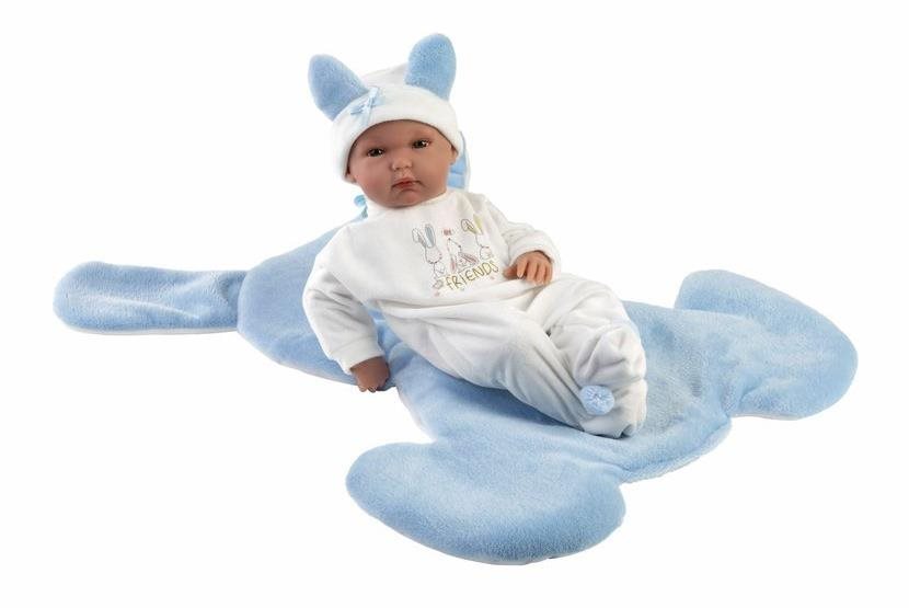 Llorens 63597 New Born Chlapeček - realistická panenka miminko s celovinylovým tělem - 35 cm