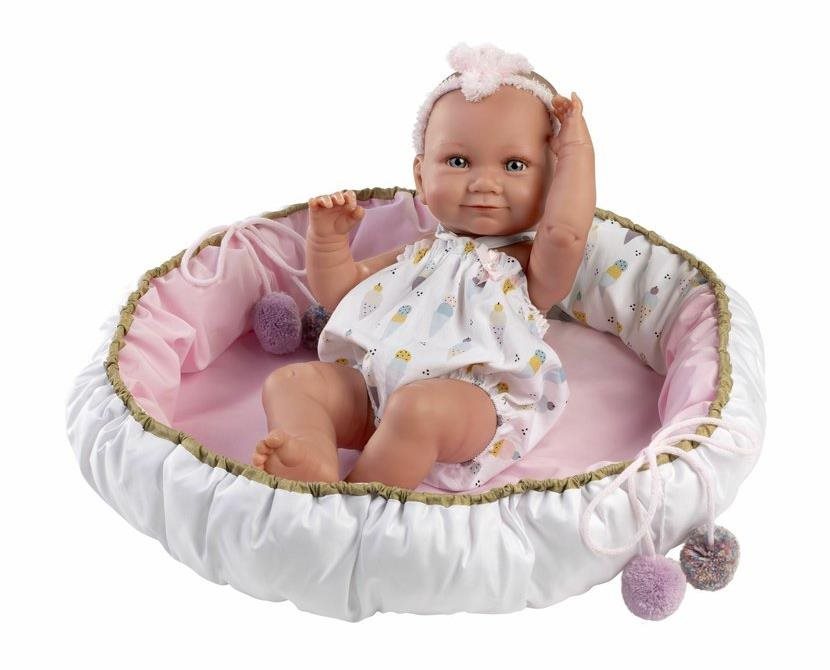 Llorens 73806 New Born Holčička - realistická panenka miminko s celovinylovým tělem - 40 cm