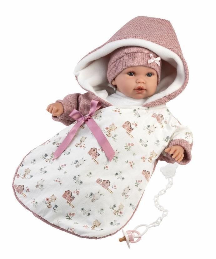 Llorens 63650 New Born - realistická panenka miminko se zvuky a měkkým látkovým tělem - 36 cm