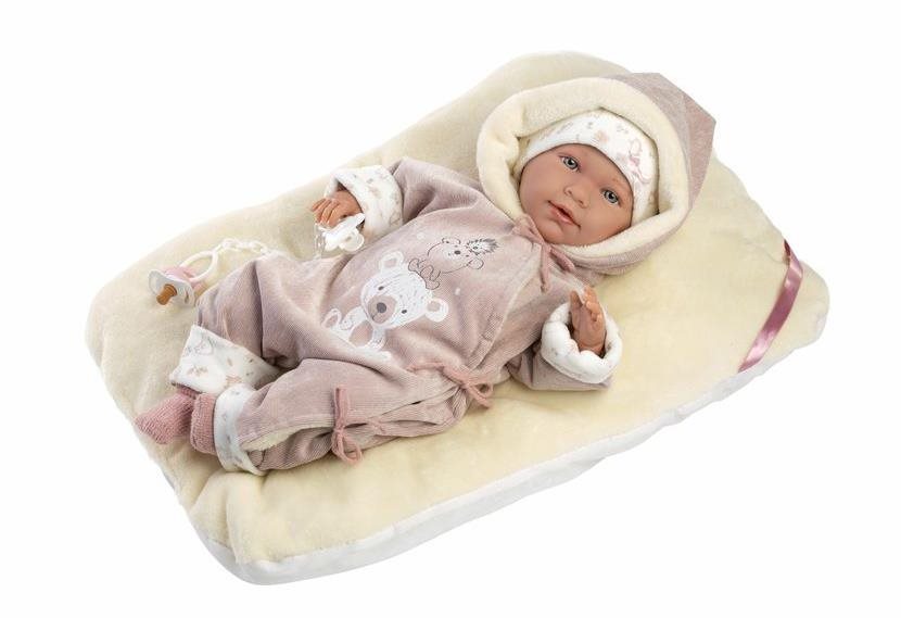 Llorens 74106 New Born - realistická panenka miminko se zvuky a měkkým látkovým tělem - 42 cm