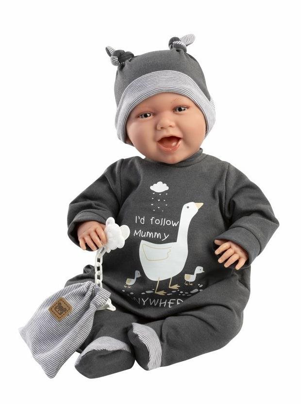 Llorens 74107 New Born - realistická panenka miminko se zvuky a měkkým látkovým tělem - 42 cm