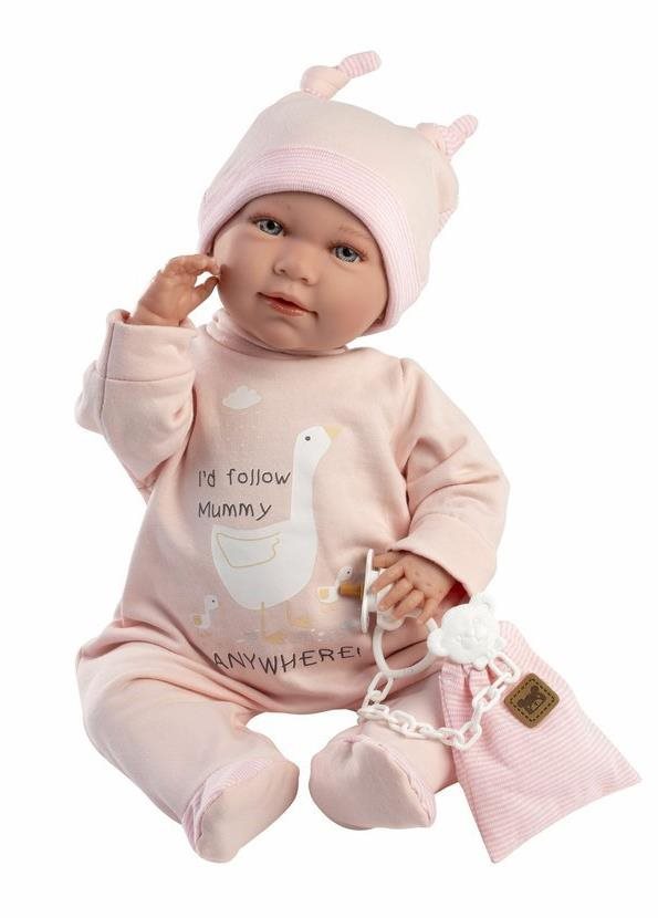 Llorens 74108 New Born - realistická panenka miminko se zvuky a měkkým látkovým tělem - 42 cm