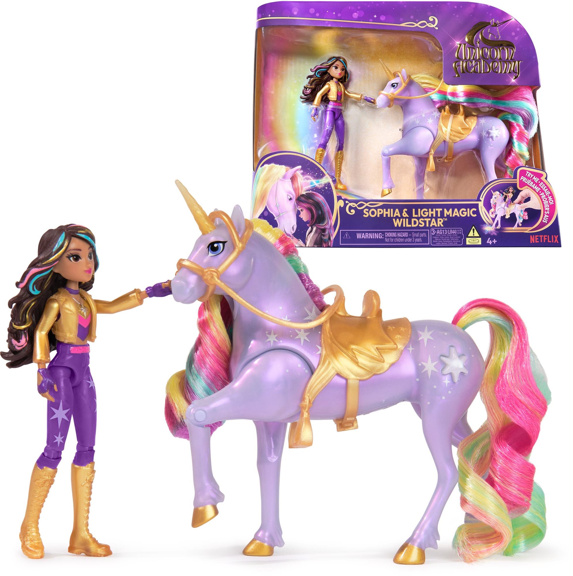 Unicorn Academy Světelný Jednorožec a figurka Sophia & Wildstar