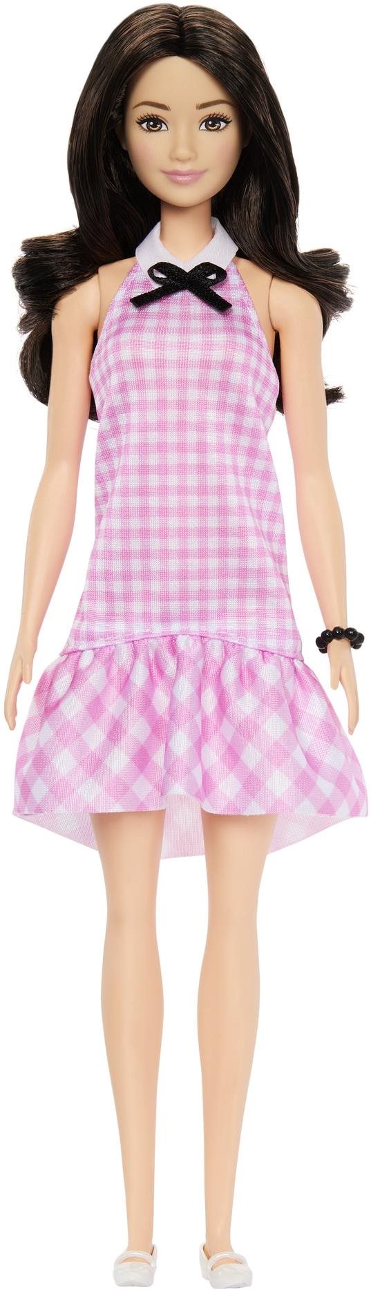 Barbie Fashionistas modelka v kostičkovaných šatech s doplňky 65. výročí