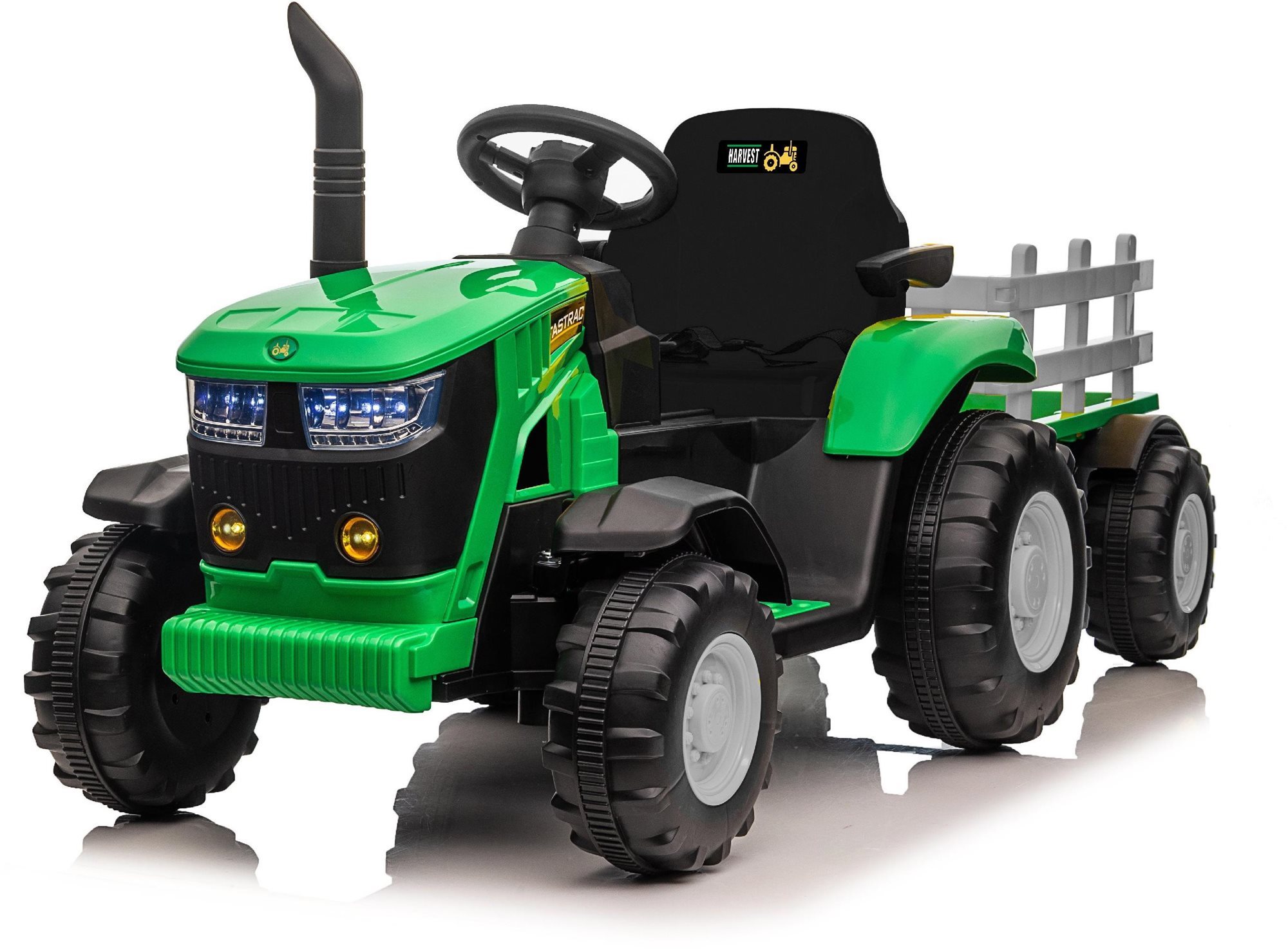 Mamido Dětský elektrický traktor s vlečkou 12V 7Ah, zelený