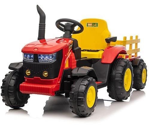 Mamido Dětský elektrický traktor s vlečkou 12V 7Ah, červený