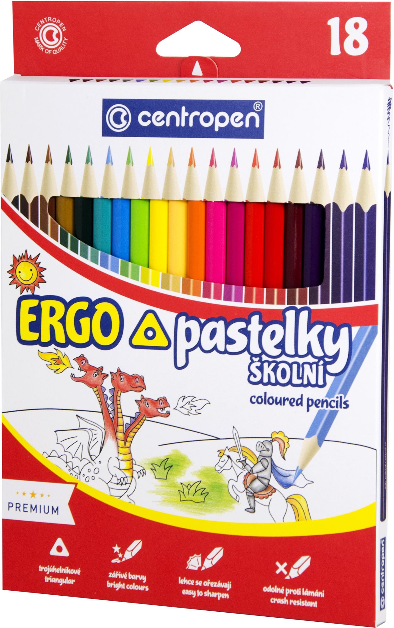 CENTROPEN pastelky 9521 trojhranné 18 ks