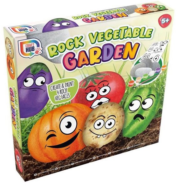 Mikrotrading Rock Vegetable Garden Kreativní sada malování, 4 ks kamínků v krabičce