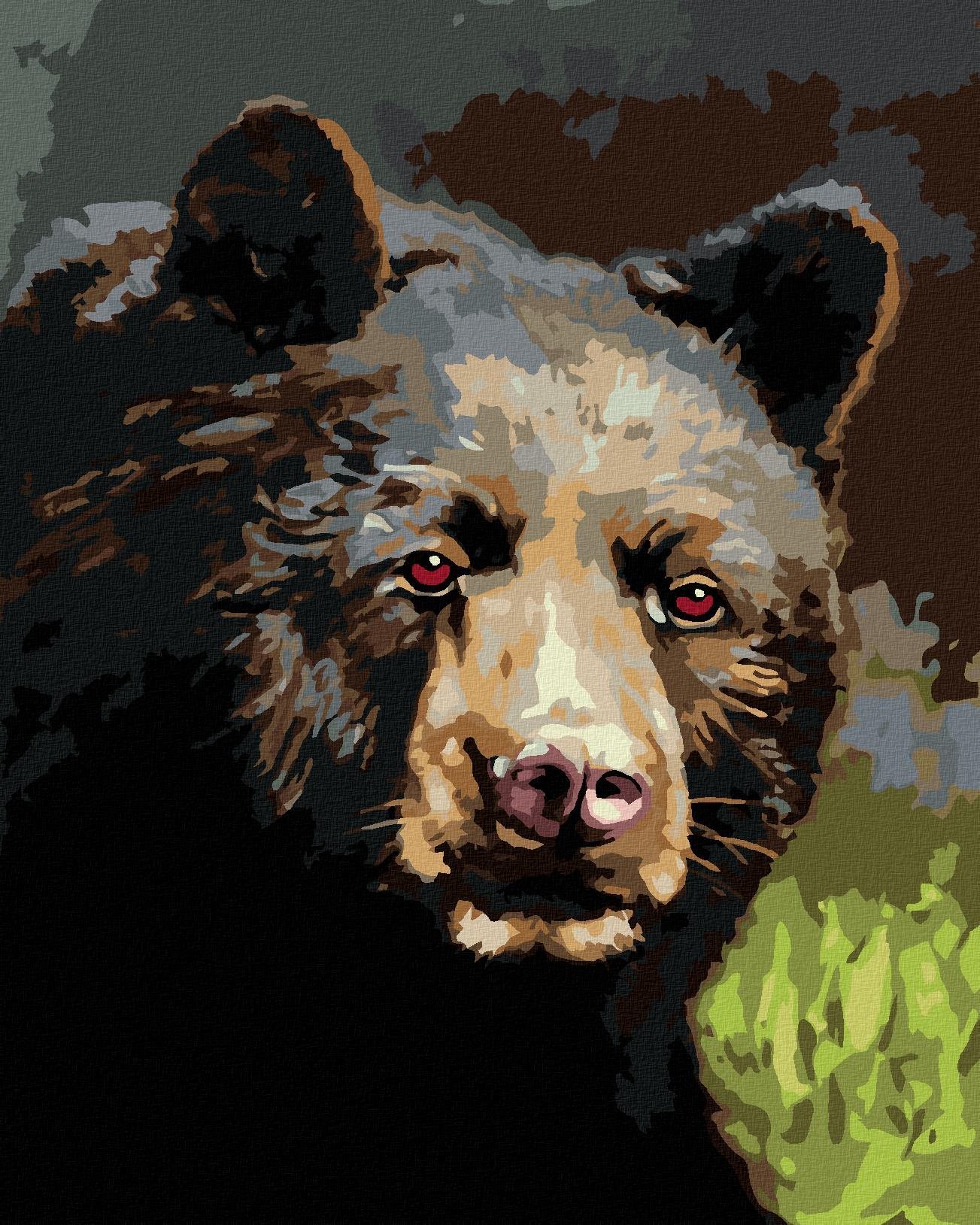 Zuty - Malování Podle Čísel - Portrét Medvěd (D. Rusty Rust), 80X100 Cm, Plátno+Rám