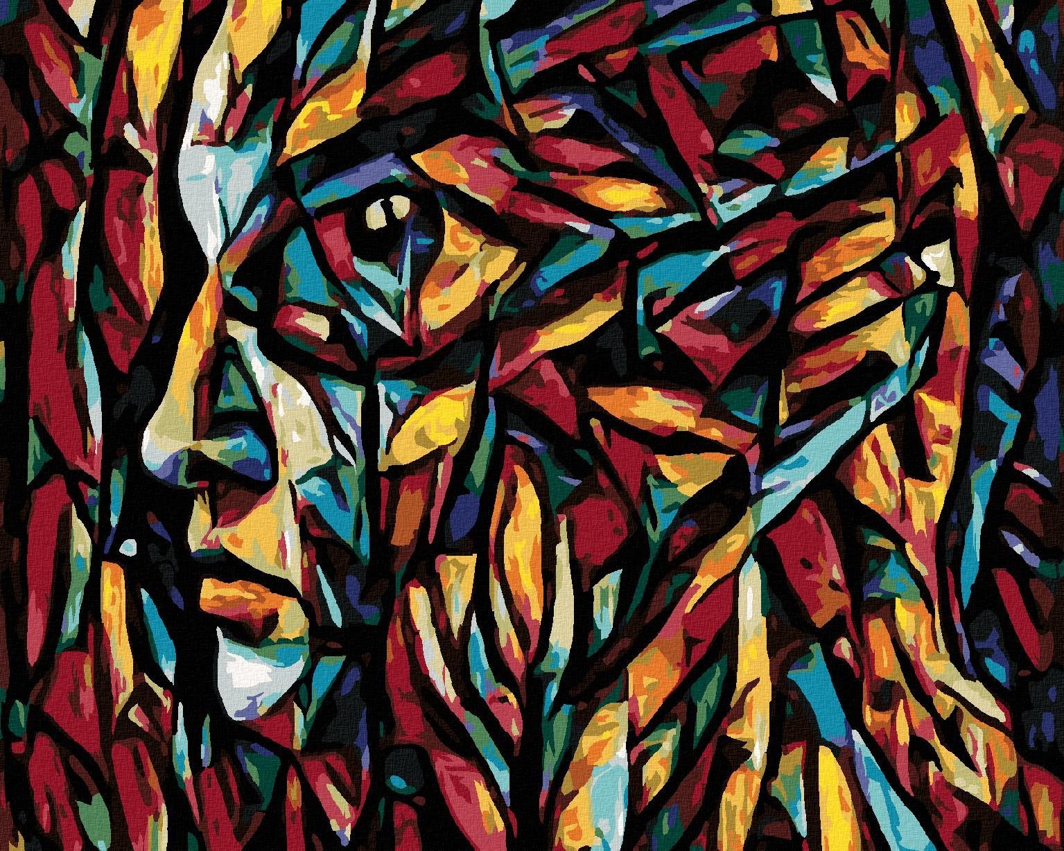 Zuty - Malování Podle Čísel - Abstraktní Portrét Ženy, 40X50 Cm, Plátno+Rám