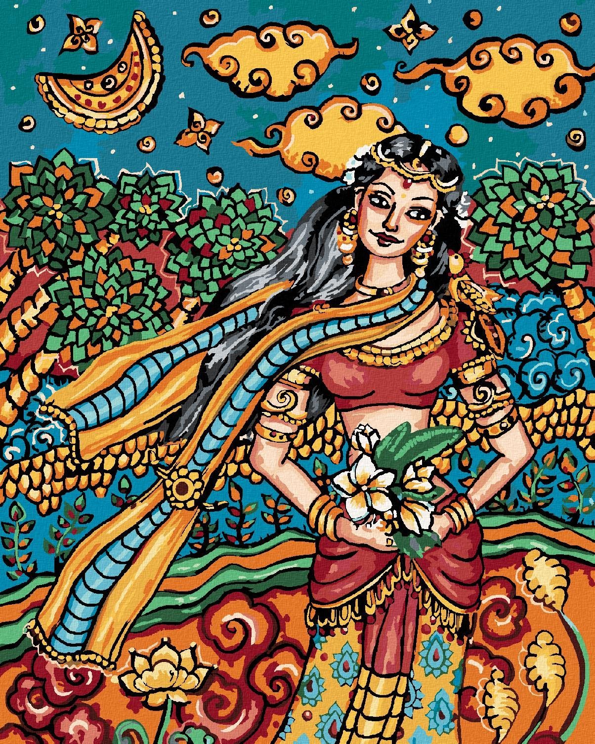 Zuty - Malování Podle Čísel - Indická Žena, 40X50 Cm, Plátno