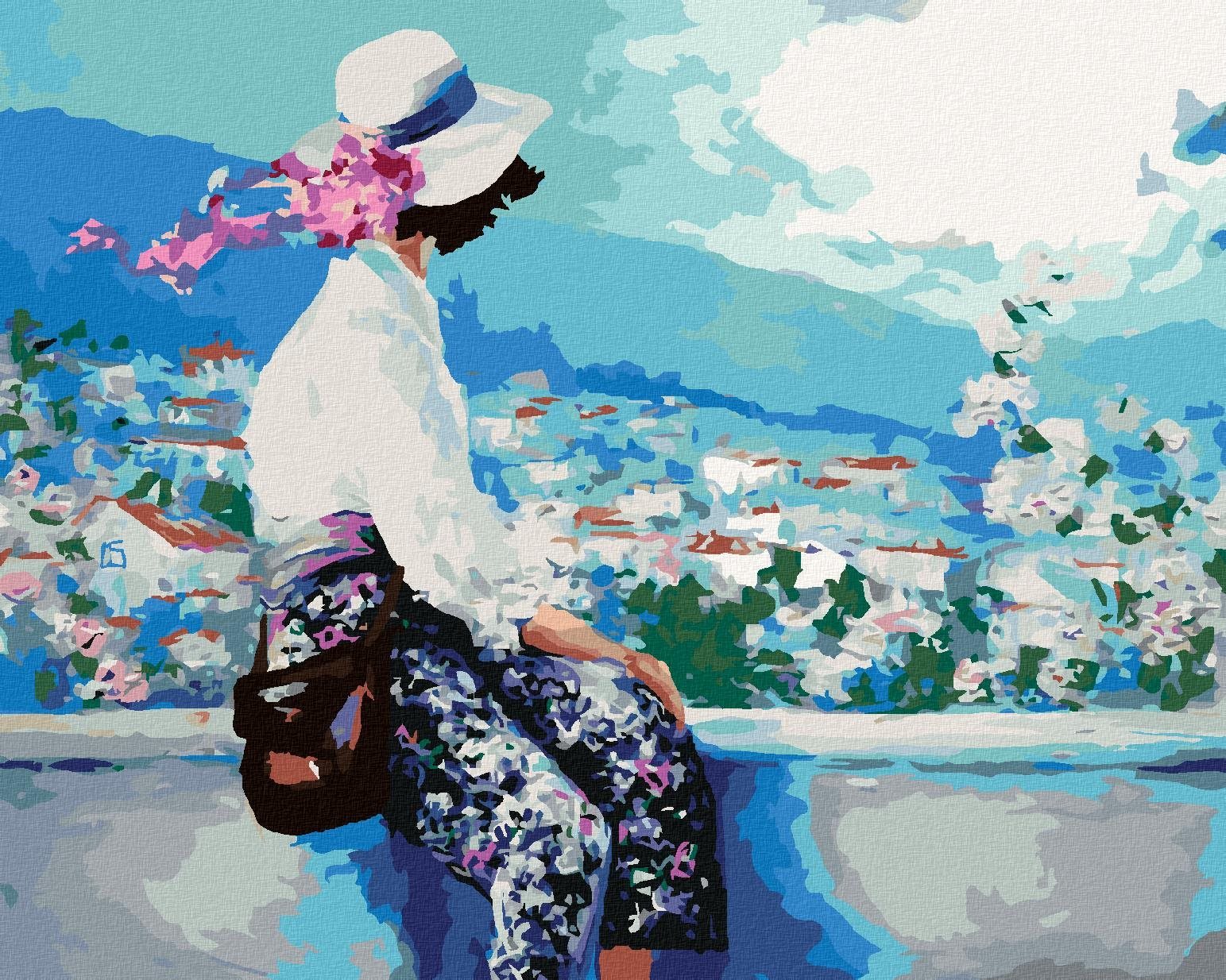 Zuty - Malování Podle Čísel - Žena Sedící Na Zídce, 40X50 Cm, Plátno+Rám