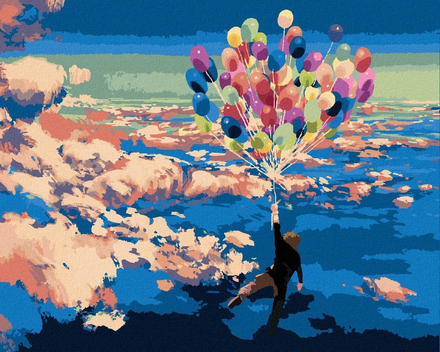 Zuty - Malování Podle Čísel - Muž S Balónky, 40X50 Cm, Plátno