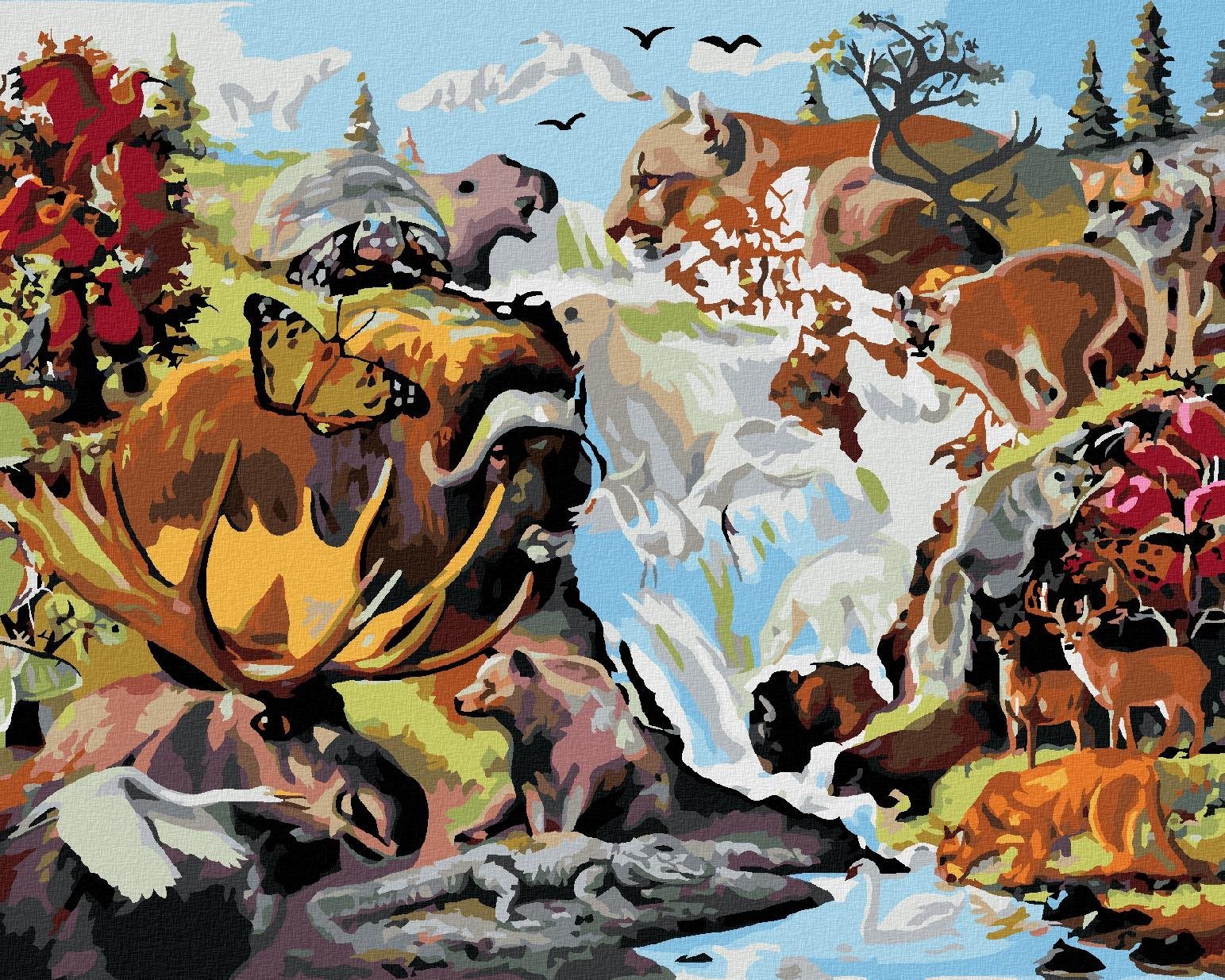 Zuty - Malování Podle Čísel - Zvířata Schované V Obraze (D. Rusty Rust), 80X100 Cm, Plátno