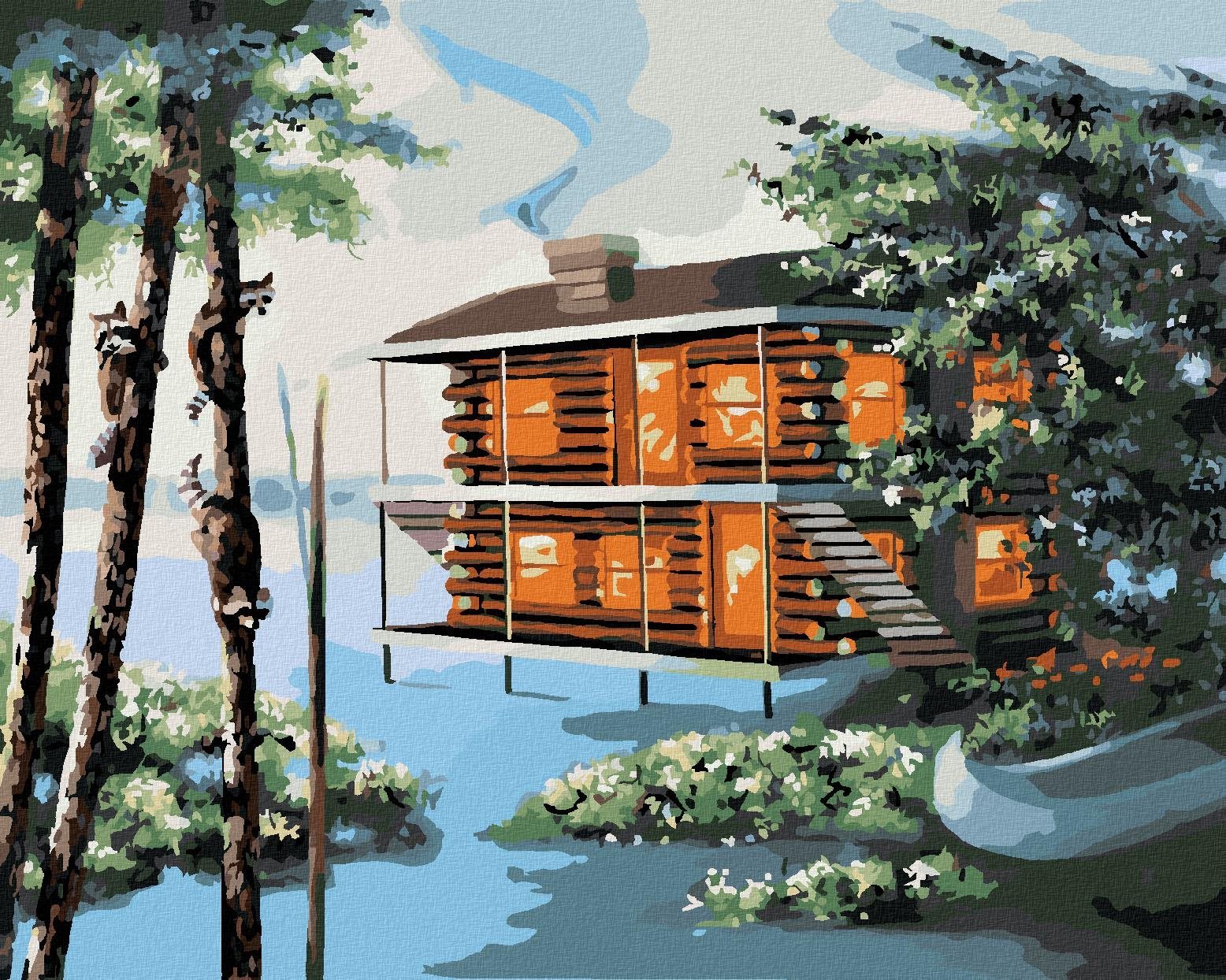 Zuty - Malování Podle Čísel - Srub U Vody (D. Rusty Rust), 40X50 Cm, Plátno