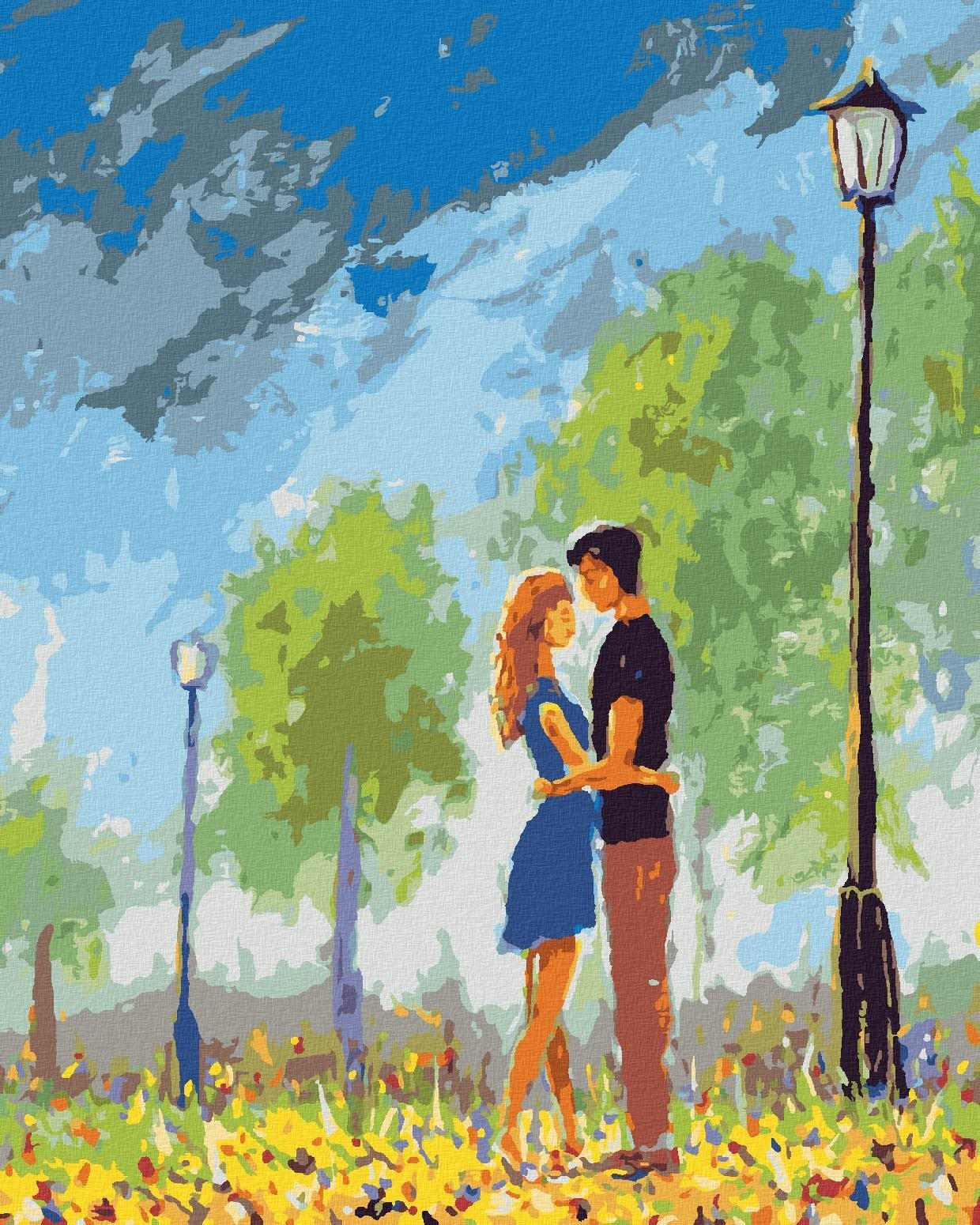 Zuty - Malování Podle Čísel - Pusa V Parku, 40X50 Cm, Plátno