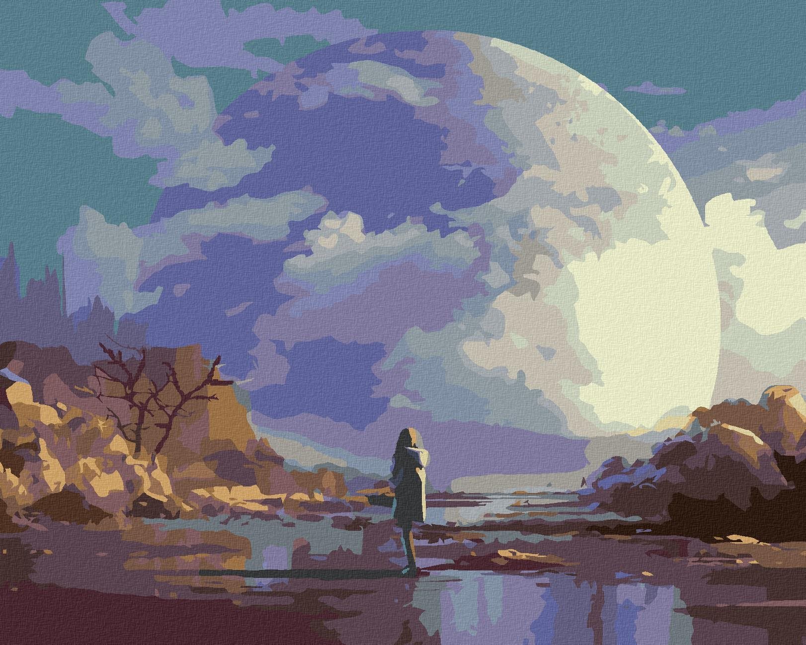 Zuty - Malování Podle Čísel - Osamělá Žena, 40X50 Cm, Plátno+Rám