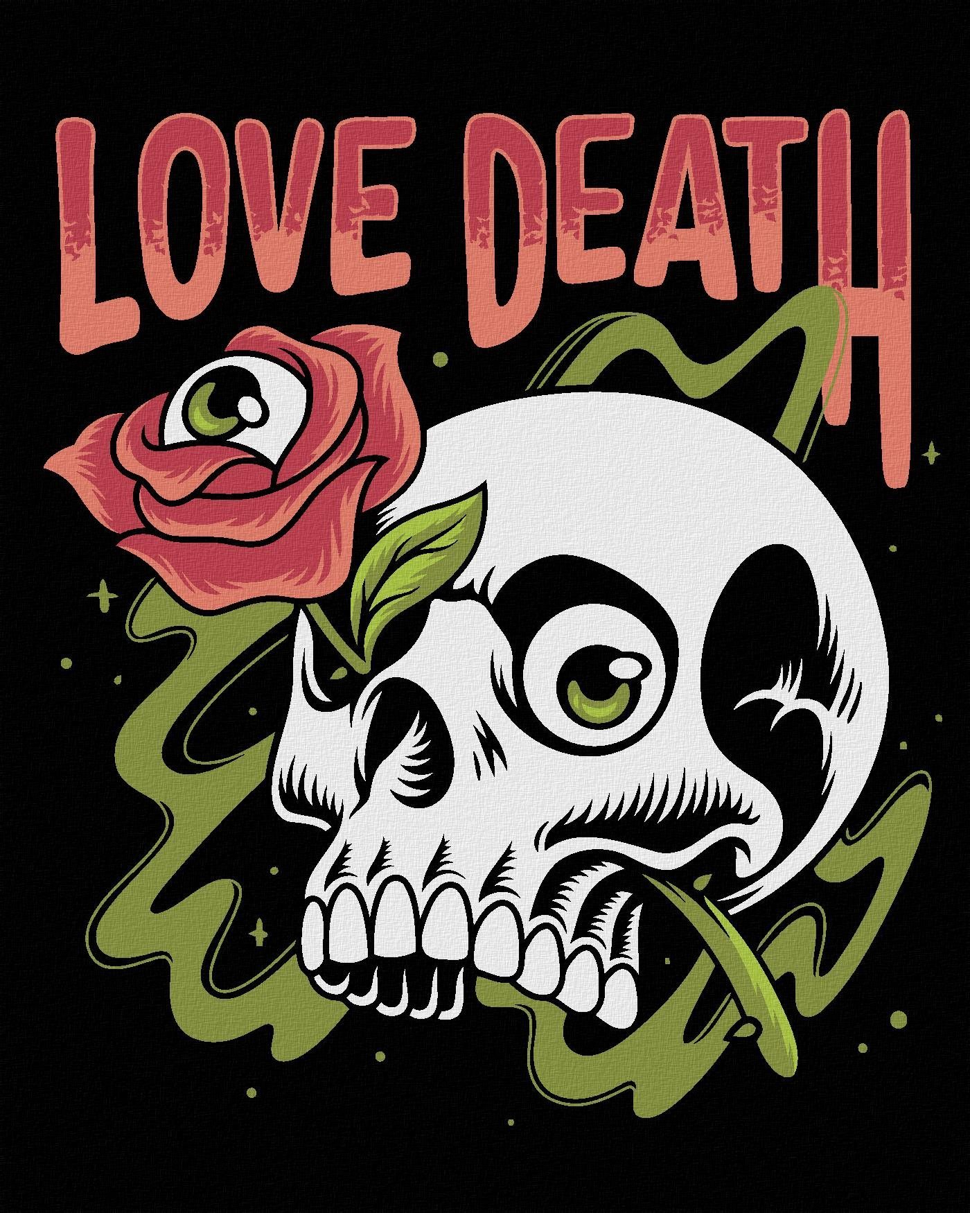 Zuty - Malování Podle Čísel - Lebka S Růžemi, 40X50 Cm, Plátno