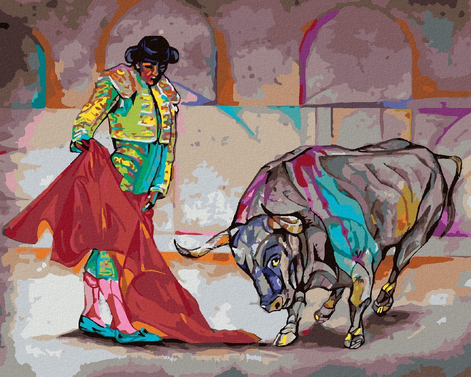 Zuty - Malování Podle Čísel - Býk A Korida, 80X100 Cm, Plátno+Rám