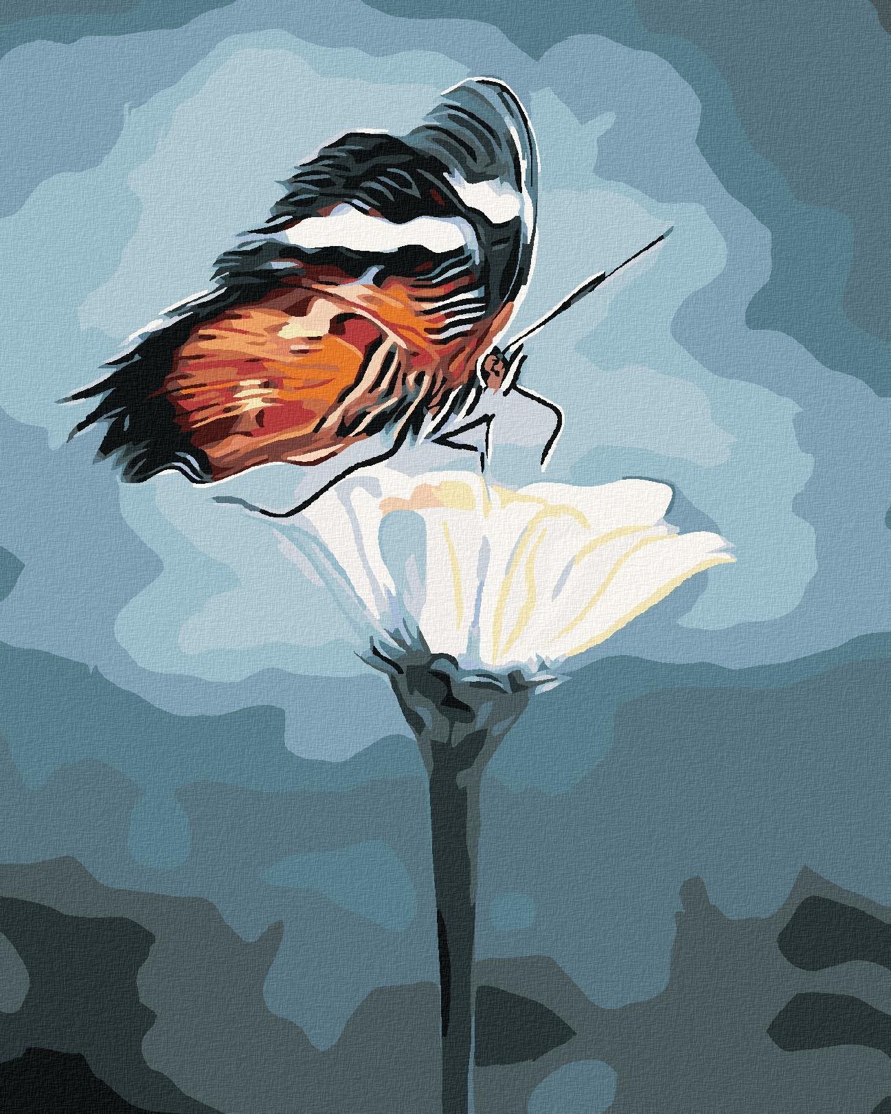 Zuty - Malování Podle Čísel - Motýl Na Květině, 40X50 Cm, Plátno