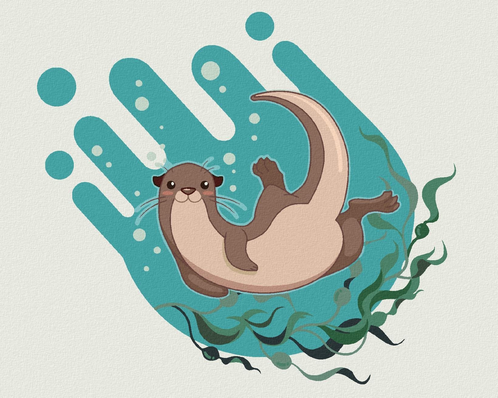 Zuty - Malování Podle Čísel - Veselá Vydra, 40X50 Cm, Plátno